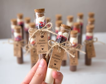 Hot Chocolate Tube Favor, Rustic Valentine's Gift with Marshmallows