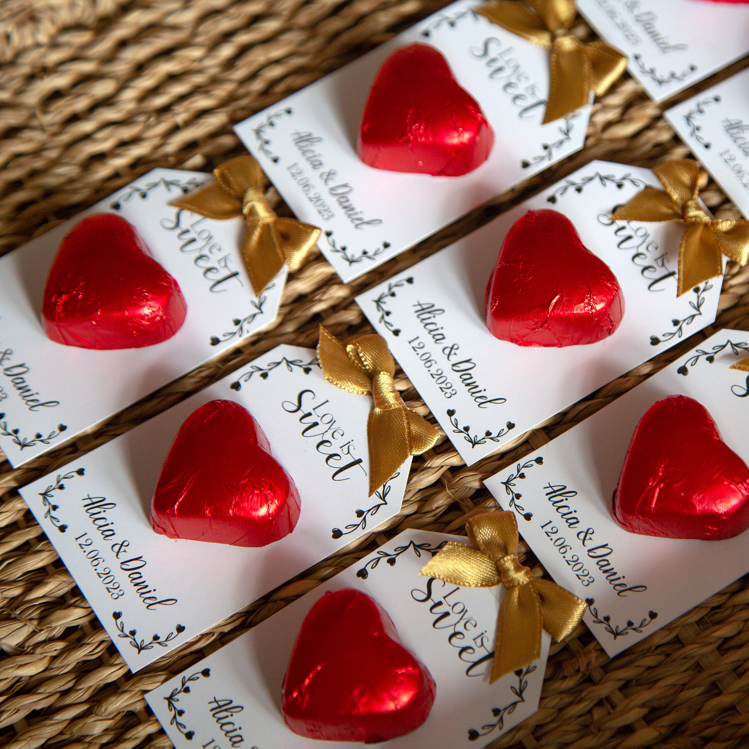 Personalized Chocolate Heart Wedding Favor, Bulk Candy - Etsy