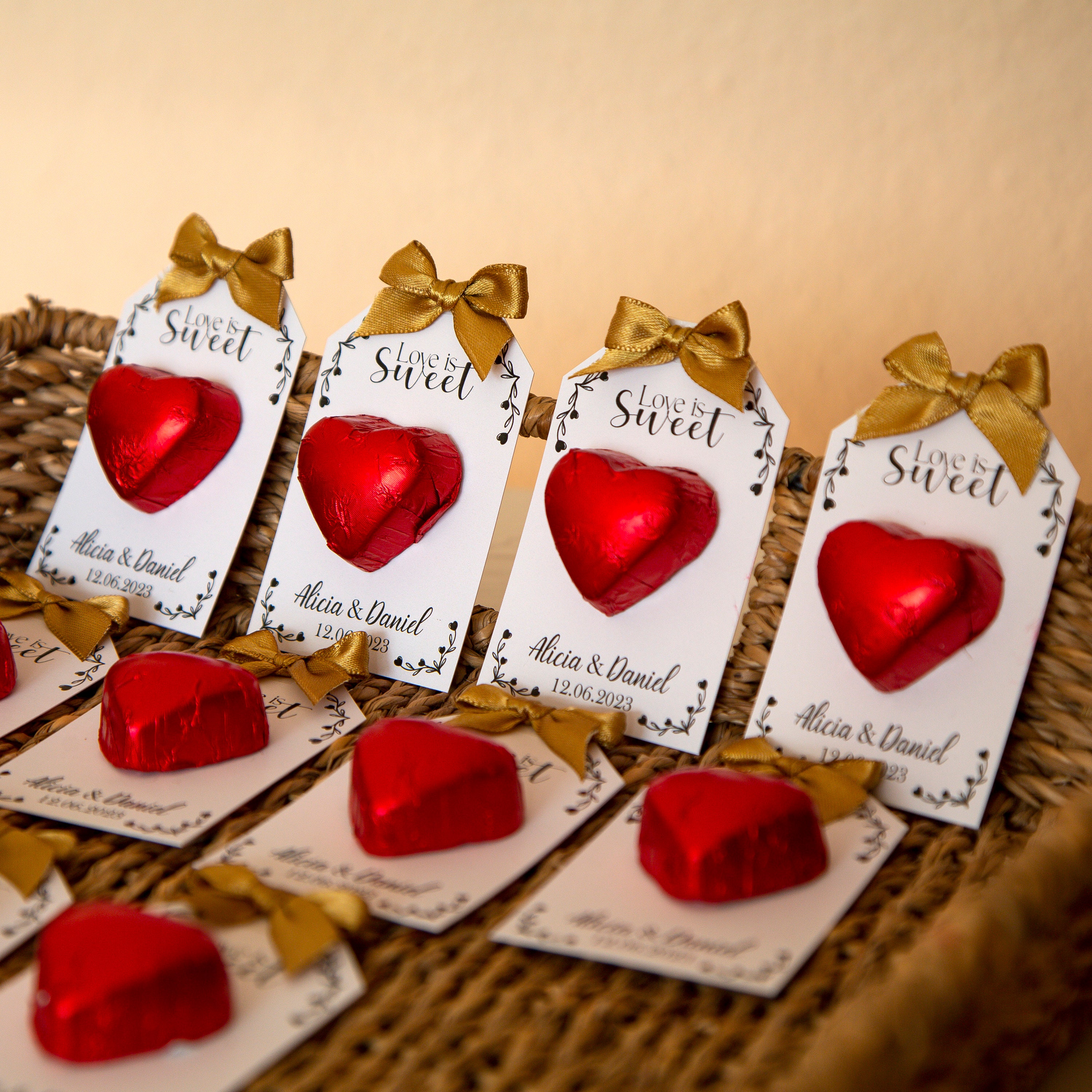 Personalized Chocolate Heart Wedding Favor, Bulk Candy - Etsy