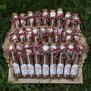 100 pcs hot chocolate with marshmallow, hot chocolate wedding favour in tube, valentine&#39;s day gift, thank you gift, rustic gift, mothers day
