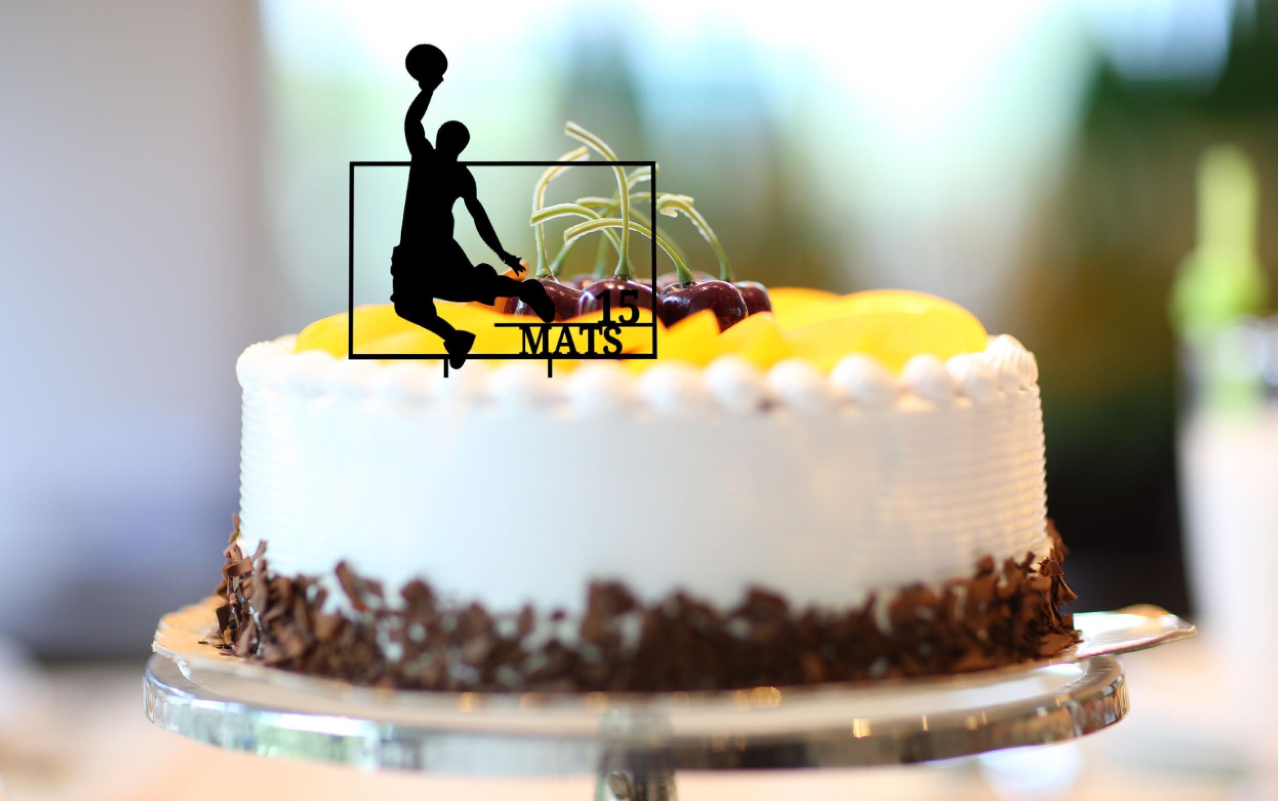LICHUANUK 13 gâteau de Handball, Décoration de Gâteau, Cupcake Toppers,  Cake Toppers Acrylique, Décoration de gâteau de Sport, Topper Happy
