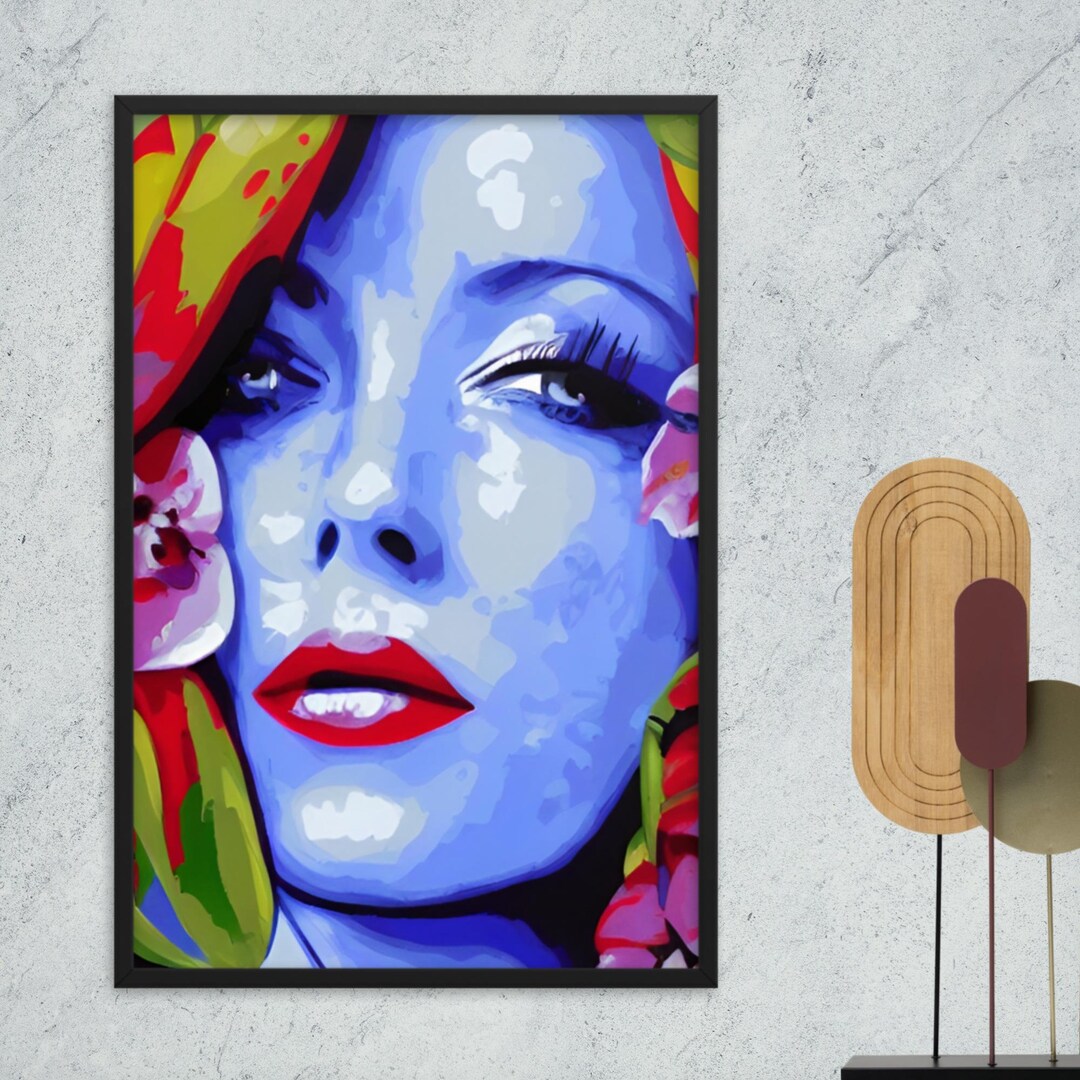 Slightly Unreal State of Blue Wall Decor Digital Art AI Etsy