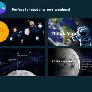 Space, Solar System Canva Dark Template I Digital Download, Editable ...