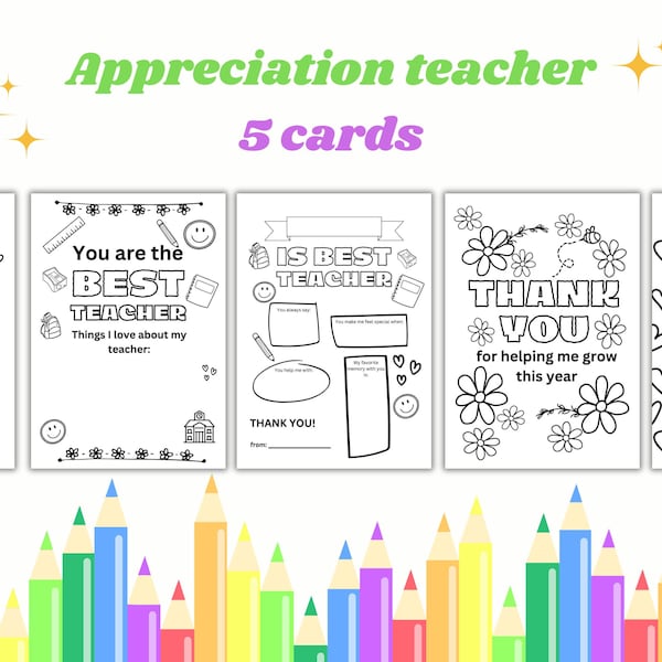 Teacher Appreciation Coloring Sheets - Etsy