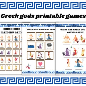 Ancient Greece gods printable mythology party game; Fun activity for kids; perfect for Greece party, school, ancient greek mythology,Greece