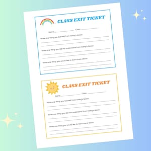 Klassenausfahrtsticket zum Ausdrucken; Unterrichtsreflexion zum Ausdrucken; Grundschule; Printable für Lehrer