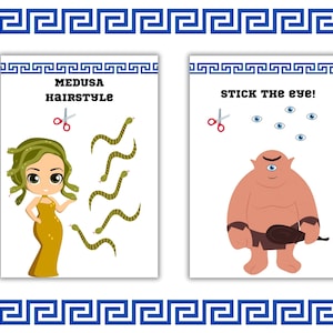 Ancient Greece gods printable mythology party game; Fun activity for kids; perfect for Greece party, school, ancient greek mythology