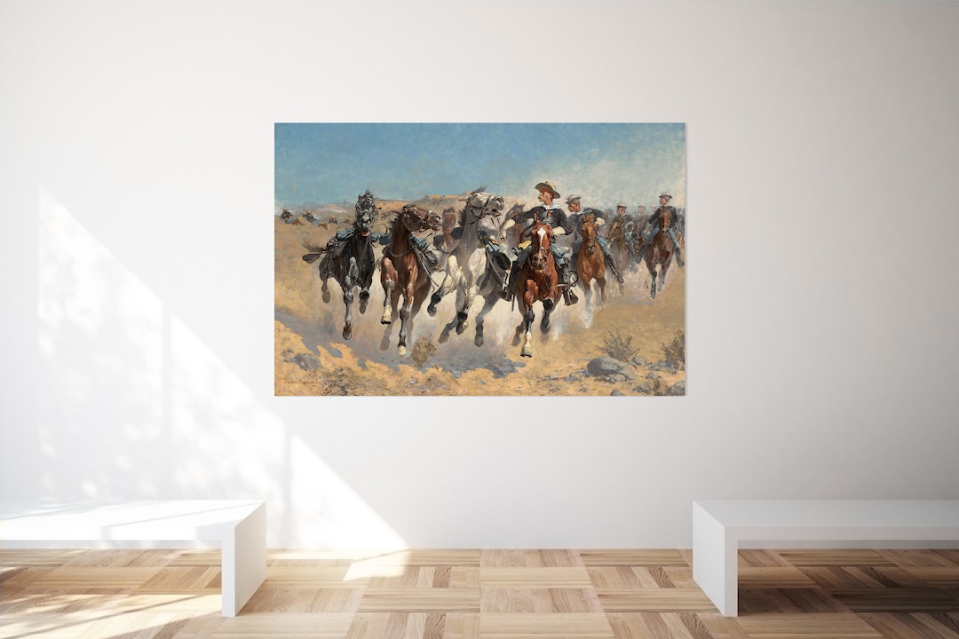 Cowboy Wall Decor, Wild Horses Canvas, Huge Canvas Art, Western Wall