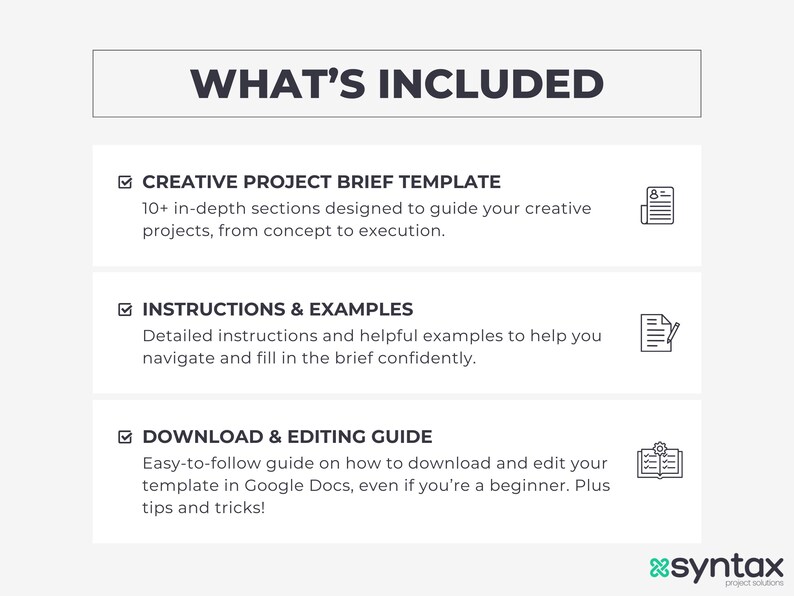 Creative Project Brief Template: Editable Google Docs, A4 (digital ...
