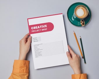 Creative Project Brief Template: Editable Google Docs, A4 (Digital Download)