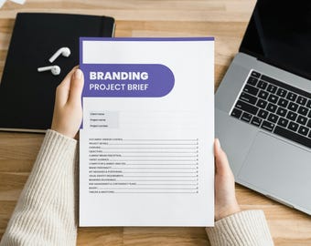 Branding Project Brief Template: Editable Google Docs, A4 (Digital Download)