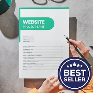 Modello di briefing per il progetto di un sito web: Google Docs modificabile per progettazione e sviluppo di siti web, A4 (download digitale)