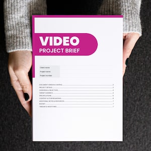 Video Production Project Brief Template: Editable Google Docs, A4 (Digital Download)