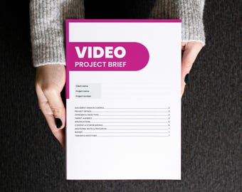 Video Production Project Brief Template: Editable Google Docs, A4 (Digital Download)
