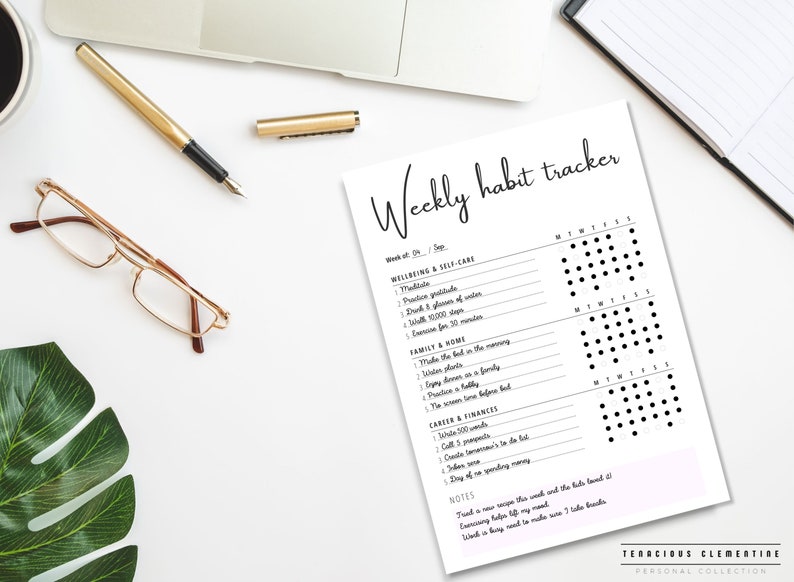 Weekly Habit Tracker Printable Edition Personal Collection - Etsy