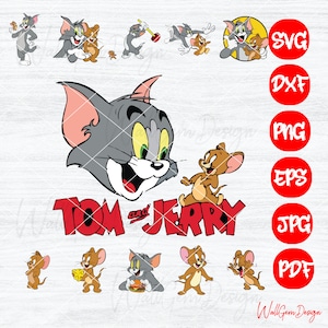 Diseño de camiseta Png, Tom Png, Paquete Tom & Jerry, Descargas digitales, Bestseller Png, Paquete Svg de dibujos animados, Jerry Png, Paquete Png