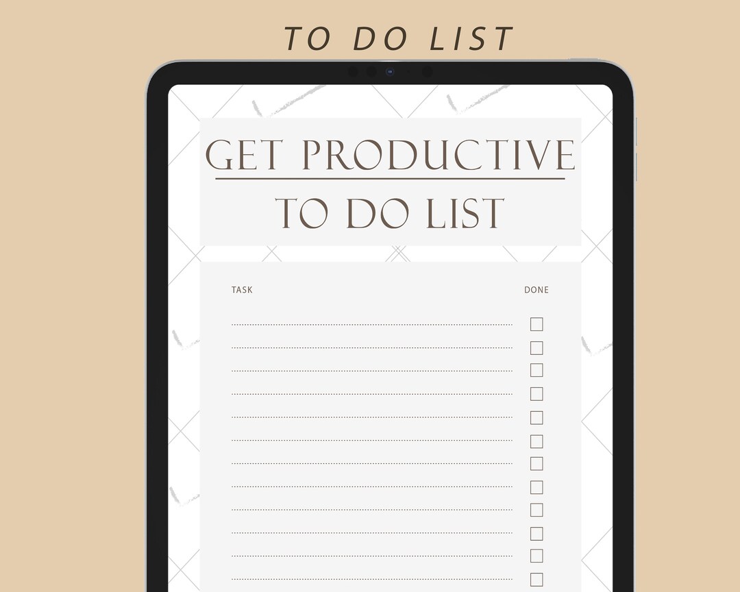 Printable Todo List Checklist Goodnotes to Do List Digital Etsy