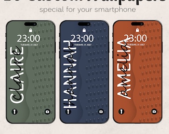 10 Custom iPhone Wallpapers, Personalized Minimalist Design (Digital Download)