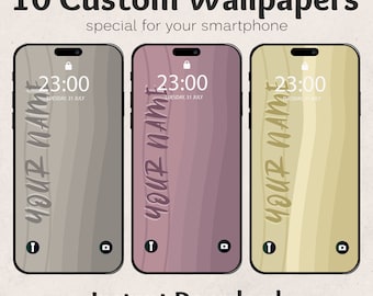 10 Custom iPhone Wallpaper, Aesthetic Personalized Phone Background (Digital Download)