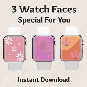 Flower Apple Watch Wallpaper Faces Floral Smartwatch Background, Smartwatch Wallpaper, Apple Watch Face, Modern Watch Face, Watch Faces