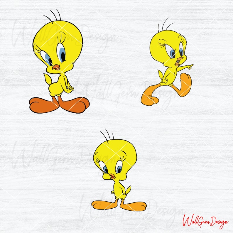 Puede incluir: Tres p&aacute;jaros amarillos de dibujos animados con ojos negros y picos. Los p&aacute;jaros est&aacute;n en diferentes poses, uno est&aacute; de pie con las alas extendidas, otro est&aacute; de pie con las alas metidas y el &uacute;ltimo est&aacute; de pie con las alas metidas y la cabeza inclinada.