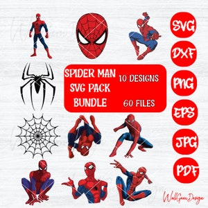 Spiderman SVG Clipart Bundle: Superhero Cartoon (Digital Download)