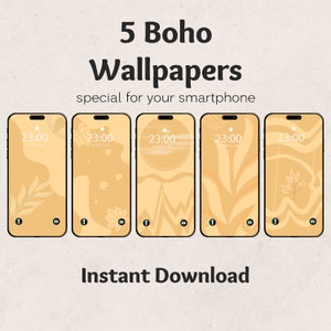 Modern Boho IPhone Wallpaper, Phone Background, Aesthetic Wallpaper, Warm Tones Digital, Instant Download