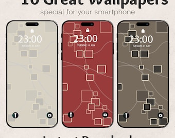 Abstract Smartphone Wallpaper, Aesthetic Background (10 Pcs Digital Download)