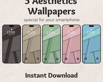 Minimalist Aesthetic iPhone Wallpaper, Modern Phone Background (Digital Download)