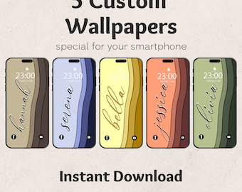 Custom Name iPhone Wallpaper, Minimalist Design (Digital Download)