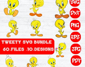 Paquete SVG de Piolín: Imágenes prediseñadas de dibujos animados (60 archivos)