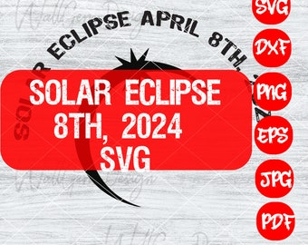 Éclipse totale de soleil de 2024 SVG, PNG, JPG (téléchargement numérique)