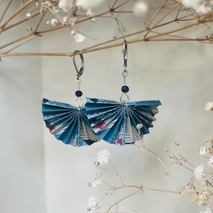 Origami Fächer Ohrringe mit Glasperlen