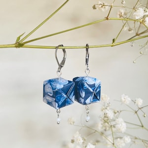 Origami-oorbellen lantaarn met glasskralen