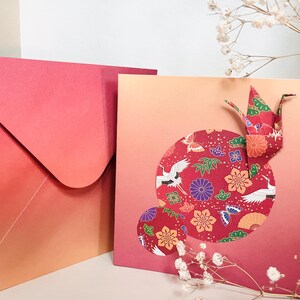 Kraanvogel di carta origami con busta