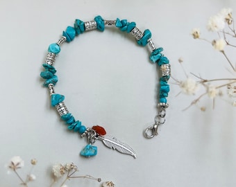 Bohemian Turquoise Gemstone Glass beads Bracelet