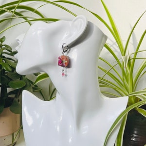 Origami lantaarn oorbellen avec glaskralen
