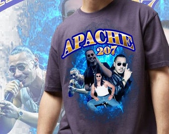 Apache 207 Vintage T-Shirt vereint den angesagten Bootleg-Stil mit dem Retro-Charme der 90er Jahre - Premium Shirt Schwarz