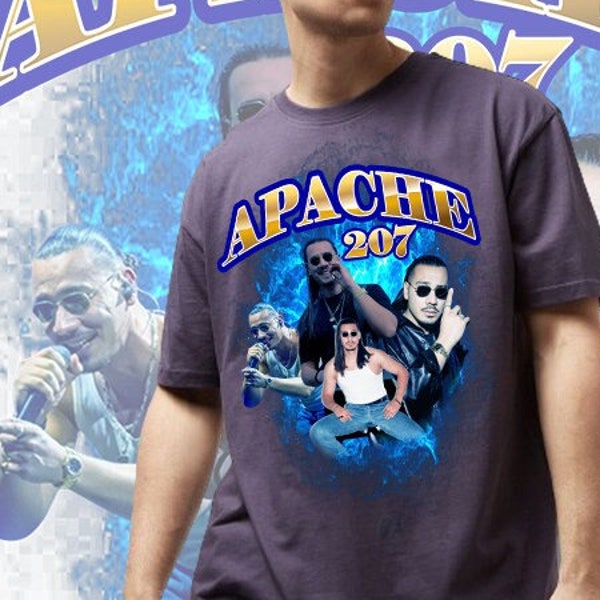 Apache 207 Vintage T-Shirt combines the trendy bootleg style with the retro charm of the 90s - Premium Shirt Black