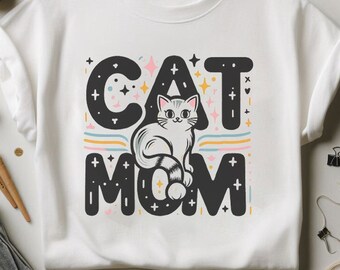 Cat Mom Shirt, Cat Sweatshirt, Cat T-Shirt, Shirt for Cat Mom - Ladies Organic Shirt