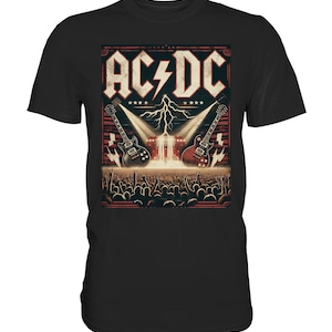 ACDC T-Shirt , ac/dc, Vatertagsgeschenk für Hardrock und Metal-Fans, Geschenkidee, Mode, Kleidung, ACDC, Rockmusik, Metal, Schwarz