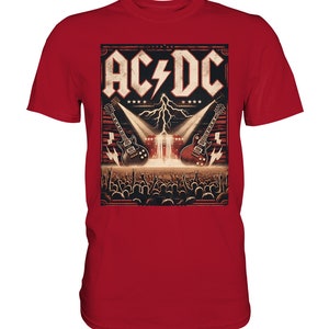 ACDC T-Shirt , ac/dc, Vatertagsgeschenk für Hardrock und Metal-Fans, Geschenkidee, Mode, Kleidung, ACDC, Rockmusik, Metal, Classic Red