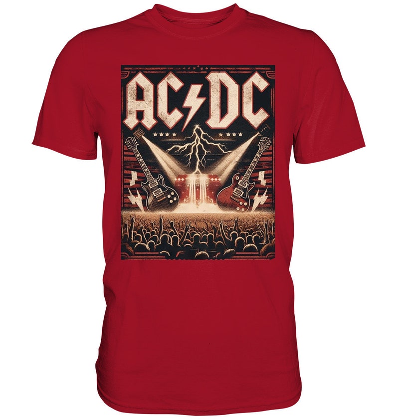 ACDC T-Shirt , ac/dc, Vatertagsgeschenk für Hardrock und Metal-Fans, Geschenkidee, Mode, Kleidung, ACDC, Rockmusik, Metal, Classic Red