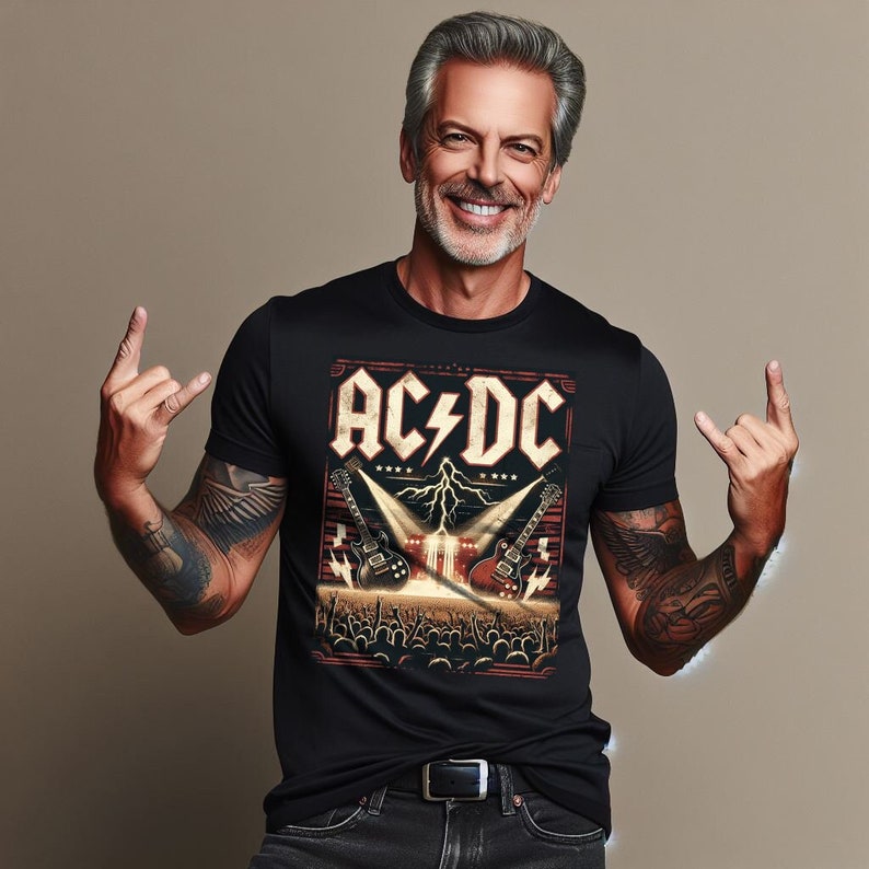 ACDC T-Shirt  , ac/dc, Vatertagsgeschenk für Hardrock- und Metal-Fans, Geschenkidee, Mode, Kleidung, ACDC, Rockmusik, Metal,