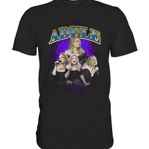 Adele Vintage TShirt den trendigen Bootleg Stil mit dem Retro-Charme der 90er Jahre Premium Shirt Schwarz