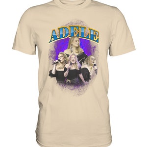 Adele Vintage TShirt den trendigen Bootleg Stil mit dem Retro-Charme der 90er Jahre Premium Shirt Sand