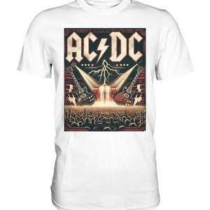 ACDC T-Shirt , ac/dc, Vatertagsgeschenk für Hardrock und Metal-Fans, Geschenkidee, Mode, Kleidung, ACDC, Rockmusik, Metal, Weiß