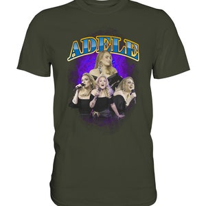 Adele Vintage TShirt den trendigen Bootleg Stil mit dem Retro-Charme der 90er Jahre Premium Shirt Urban Khaki