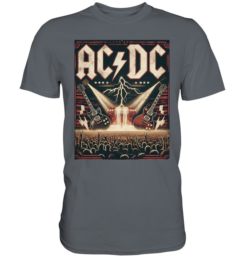 ACDC T-Shirt , ac/dc, Vatertagsgeschenk für Hardrock und Metal-Fans, Geschenkidee, Mode, Kleidung, ACDC, Rockmusik, Metal, Convoy Grey