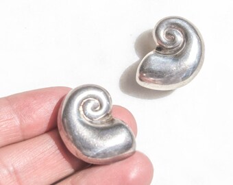 925 Silver Shell Earrings Beach Jewelry Beach Sterling Silver Earrings Mermaidcore Vibes Seashell Earrings Taxco Mexico Statement Jewellery